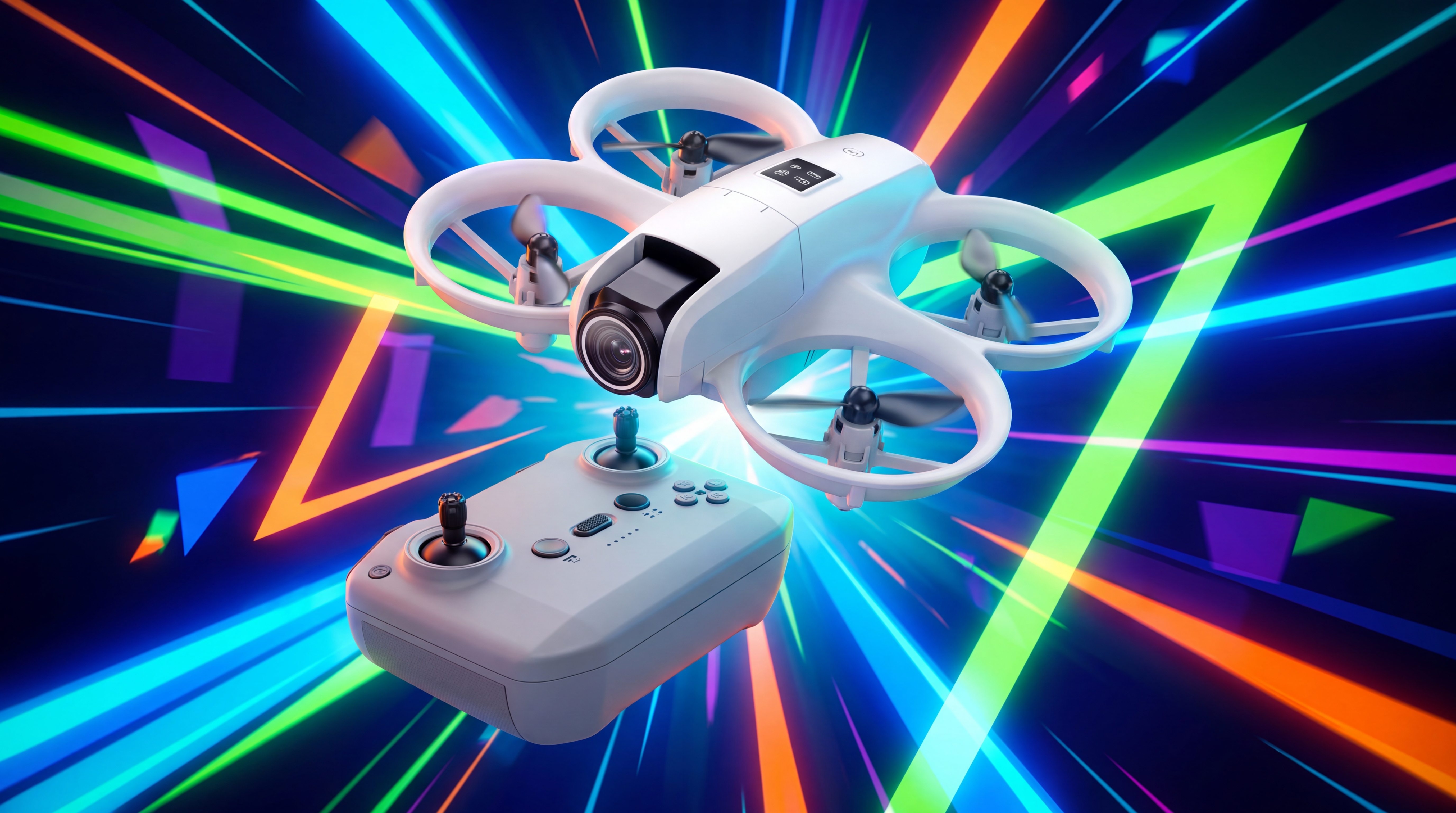 Drone mini H21 Generic avec caméra intégrée, vue de face sur fond neutre.