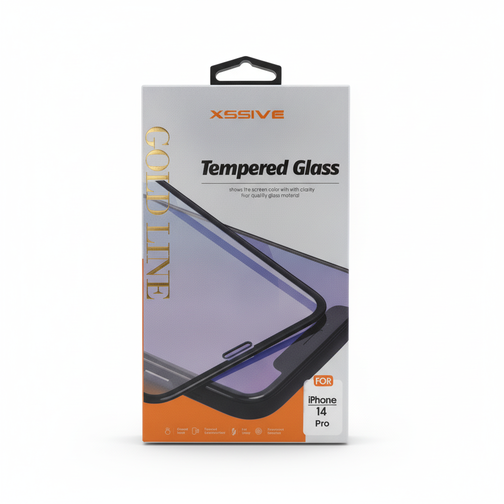 Verre trempé Xssive Gold Line iPhone 14 Pro